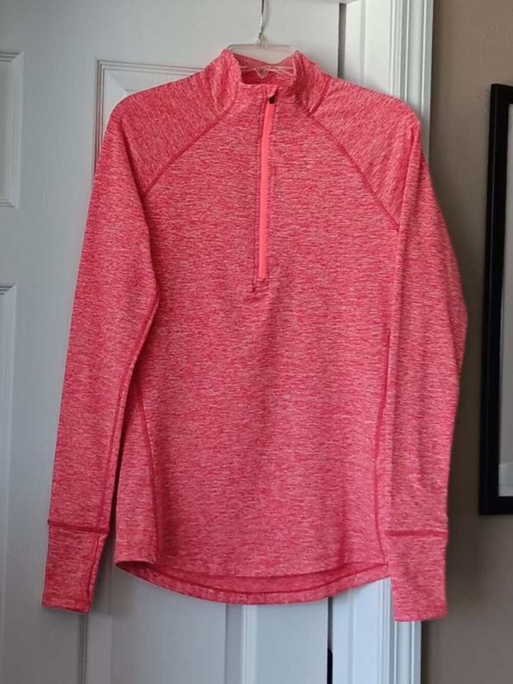 TANGERINE Womens Quarter Zip Long Sleeve Pullover Top Orange Size S